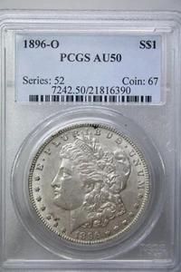 1896-O $1 Silver Morgan Dollar PCGS AU50 #6390 - Picture 1 of 4