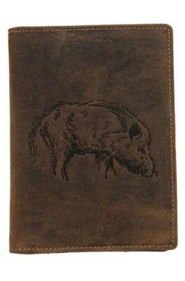 Jagdscheinetui Echtleder HIRSCH oder KEILER mit 6 Fächern - Bild 1 von 4