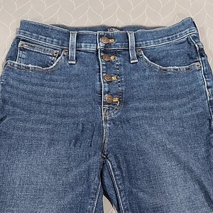 J. Crew 10" High Rise Skinny Damen 28 Button Fly Raw Hem Blue Jeans Stretch - Bild 1 von 17