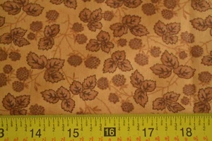 20" Long, Brown Leaves on Gold Quilt Cotton, Moda/Marcus/Alliance/46050. M8705 - Picture 1 of 7