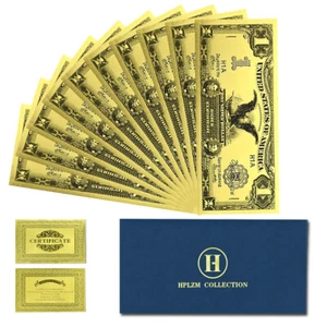 10pcs in Envelope 1899 Years US One Dollar Black Eagle Gold Foil Banknotes - Picture 1 of 5