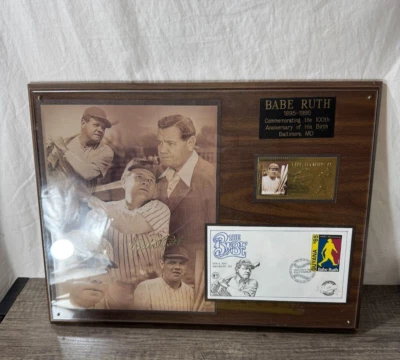 BABE RUTH 1895-1995 100TH ANNIVERSARY COLLECTORS PLAQUE W Certificate of Auth. - Image 1 of 4