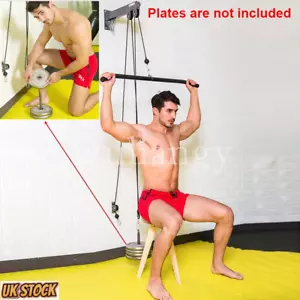 Lat Pull Down Cable Pulley Weight Machine Wall Mounted Home Gym Fitness Workout - Picture 1 of 10