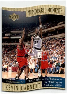 Kevin Garnett 1997-98 Collector's Choice Memorable Moments #5 Die Cut Insert