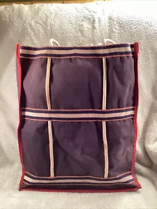 Iris Totes Ltd. Duck Canvas Tote Bag Large Red White & Blue Vintage '80s - Picture 1 of 14