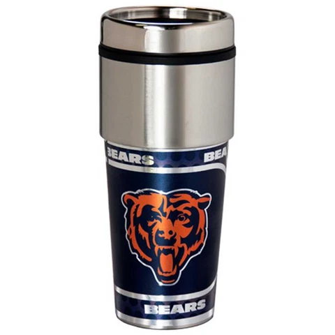 Chicago Bears 16oz Stainless Steel NFL Travel Mug Cover