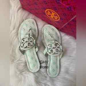 Tory Burch Metal Miller Leather Sandal Thong 