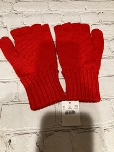 J Crew K2533 NWT OSFA Bright Red Wool/Cashmere Blend Glittens RARE - Picture 1 of 8