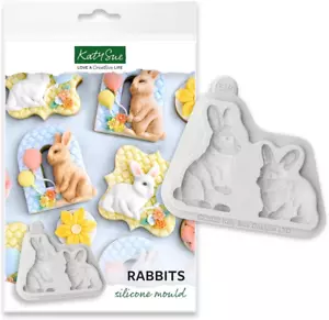 Rabbits Silicone Mold for Cookie, Cake Decorating & Craft. a Rabbit Animal Mold - Picture 1 of 9