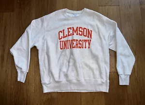 VTG Champion Reverse Weave Gray CREWNECK Sweatshirt Clemson Tigers University XL - Picture 1 of 7