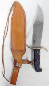 Vintage Western USA W49 Stainless Steel Fixed Blade Bowie Knife w/ Sheath! - Picture 1 of 17