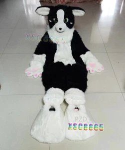 Long Fur Husky Dog Fox Mascot Costume Fursuit Halloween Suit Cosplay #448 - Picture 1 of 3