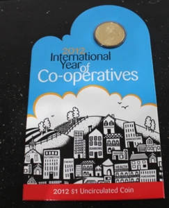 2012 INTERNATIONAL YEAR OF CO-OPERATIVES $1 UNC RAM COIN CARD - FREE AU POST - Foto 1 di 1