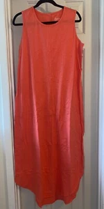 DENIM & CO Textured Knit Round Neck Tank Midi Dress PORCELAIN ROSE sz LARGE - Picture 1 of 2