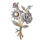 Rare Unsigned Adolph Katz Coro Rhinestone Flower Bouquet Trembler Brooch Pin