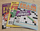 NEW Lot of 3 Penny Press Dell Pocket & Famous Fill In Puzzle Books 135 Puzzles