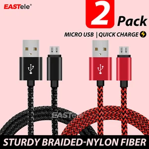 2x Fast Micro USB Data Charger Cable For Samsung Galaxy S7 EDGE S6 S5 S4 S3 HTC - Picture 1 of 11