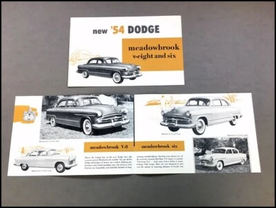1954 Dodge Meadowbrook Vintage Original Car Sales Brochure Folder Foto 1 de 3