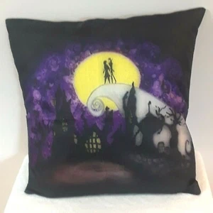 Nightmare Before Christmas Canvas Halloween Throw Pillow Cover 17"+ Square - Picture 1 of 9