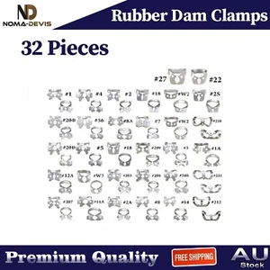 Rubber Dam Clamps Different Sizes Tissue Premolar Clamp Molar Endodontics 32 Pcs - Bild 1 von 5