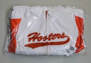 New AUTHENTIC HOOTERS Orange Jumpsuit Track Warm Up Suit Small /S Orange & White - Picture 1 of 11