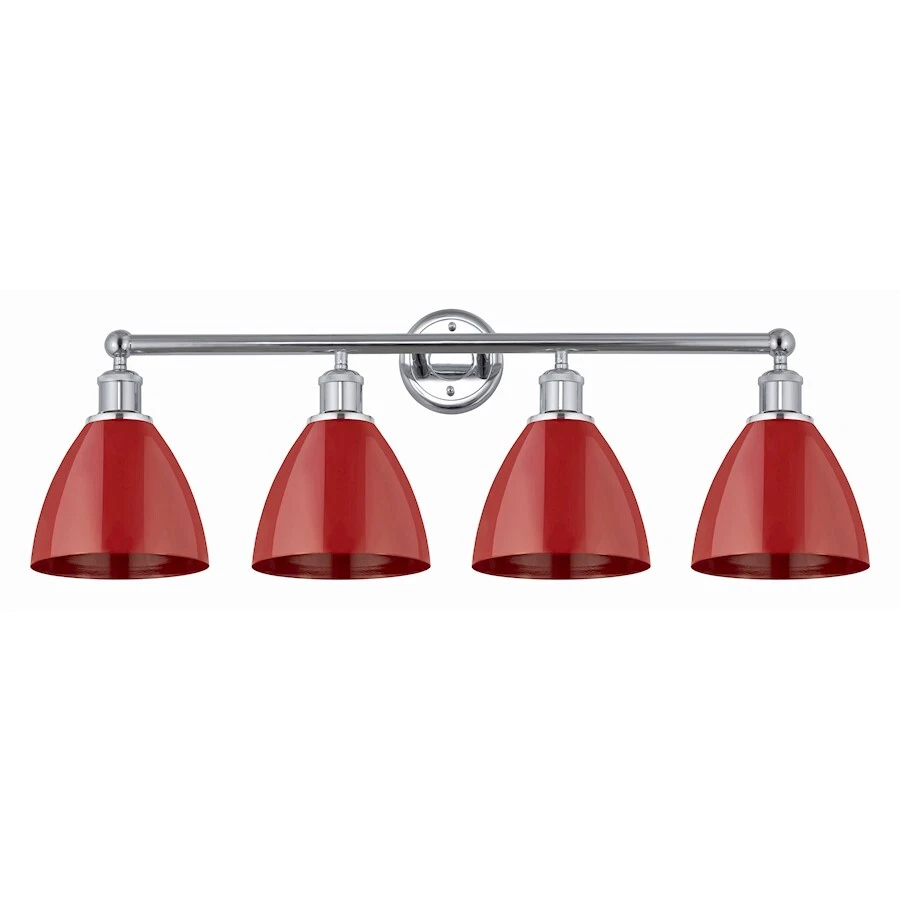Innovations Plymouth Dome 4Lt 35" Bath Light, Chrome/Red - 616-4W-PC-MBD-75-RD - Image 1 of 1