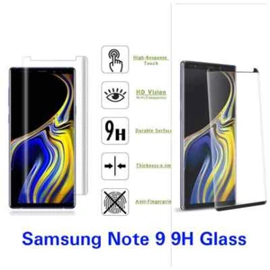 Samsung Galaxy Note 9 Screen Protector Tempered Glass 3D Curved 9H Black/Clear - Picture 1 of 13