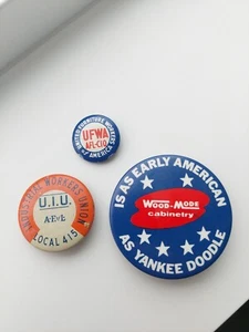 PINS Union Workers Lot Of 3 Industrial, Furniture Workers, Cabinetry Pin - Picture 1 of 13