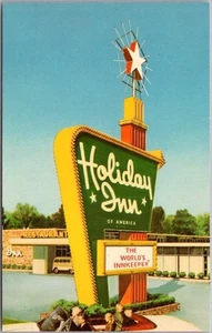CRAWFORDSVILLE, Indiana Postcard HOLIDAY INN MOTEL "The World's Innkeeper" 1960s - Picture 1 of 2