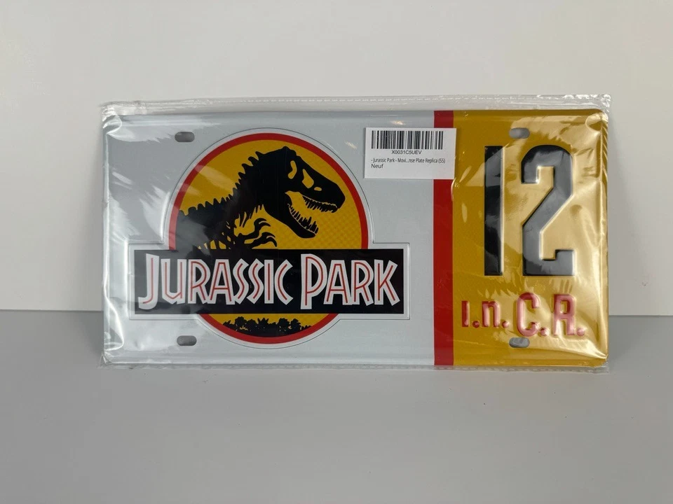 Máquina de celebridades Parque Jurásico #12 utilería de película sello de metal placa de réplica Foto 1 de 1