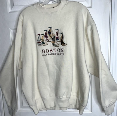 Adulto Talla XL XLarge Vintage Años 90 Camp David Boston MA Sudadera Retro Algodón Tejido Foto 1 de 4