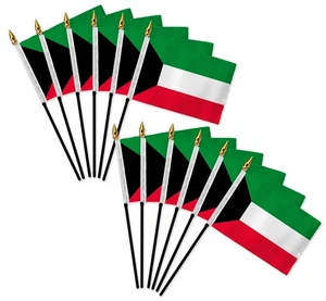 Kuwait 4x6 pulgadas Country Stick Bandera - Paquete de 1 docena - Imagen 1 de 2
