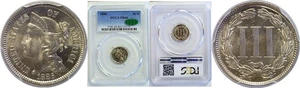 1886 3C Nickel Three Cent PCGS PR-66   CAC - Picture 1 of 3