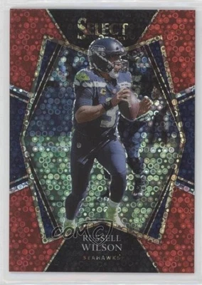 2021 Panini Select Premier Level Red Disco Prizm /49 Russell Wilson #130 - Image 1 of 2