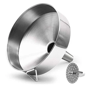 Large 18-24cm Stainless Steel Large Funnel Detachable Strainer/Filter Kitchen - Picture 1 of 7