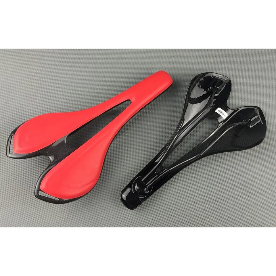 Cojín de sillín de asiento de fibra de carbono MTB bicicleta de carretera carreras hueco 270x143 mm θ Foto 1 de 1