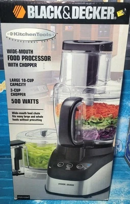 Black & Decker FP2510SKT Wide-Mouth 10-Cup Food Processor 500W Factory Sealed - Image 1 of 4