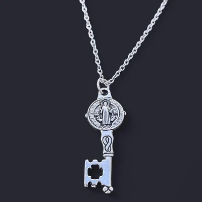 Collar Llavero Plata Gótico Vintage - Antiguo Collar Calavera Punk - grunge emo Foto 1 de 4