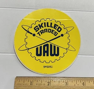 UAW United Auto Workers Union Skilled Trades 4” Round Sticker Decal Emblem - Picture 1 of 4