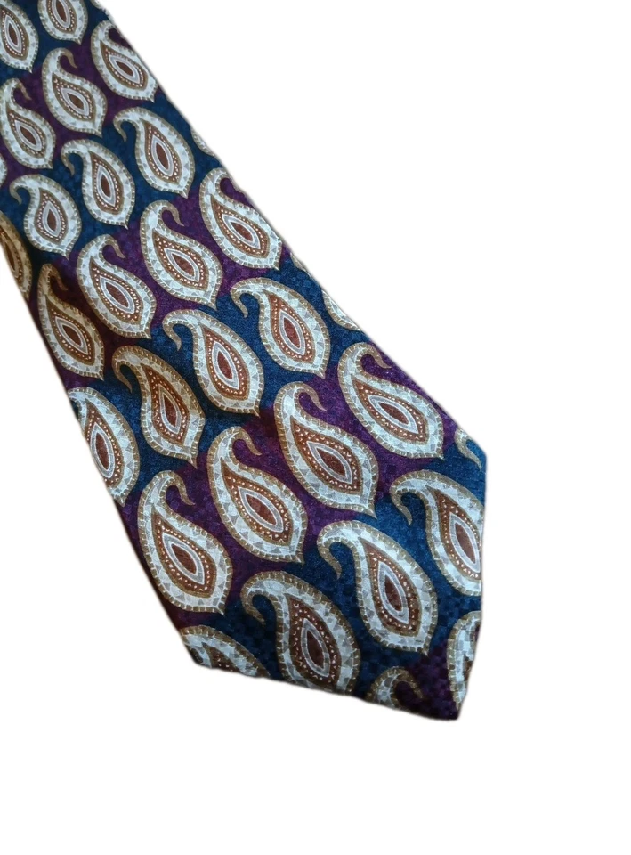 Vollerei Men's Cravats 100% Silk Handmade In Italy VTG Red/Green/Gold Paisley... - Image 1 of 4