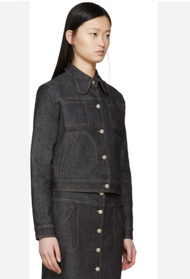 Jaqueta jeans azul CARVEN tamanho 38 - Lavagem escura $350 varejo - Imagem 1 de 4