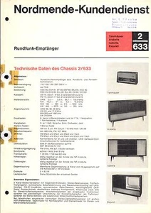 Nordmende Service Manual für Tannhäuser-Arabella-Isabella-Exquisit  2.633  Copy - Picture 1 of 1