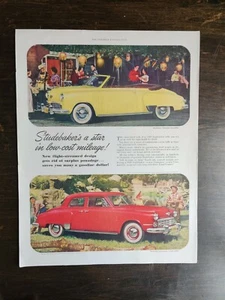 De colección 1949 Studebaker Champion Convertible & Commander página completa anuncio a color A1 - Imagen 1 de 1