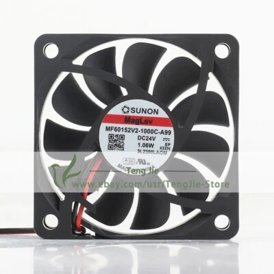 MF60152V2-1000C-A99 DC24V 0.04A 1.06W 6015 6cm 2-Wire Axial Original Cooling Fan - Image 1 of 4