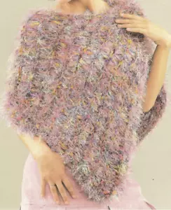 Ribbon & Fur Poncho KNITTING INSTRUCTIONS removed from a publication - Picture 1 of 2