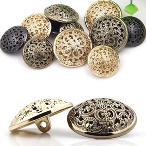 10pcs Hollow Flower Carved Metal Shank Button Sewing Embellishment 15/18/20mm - Picture 1 of 19