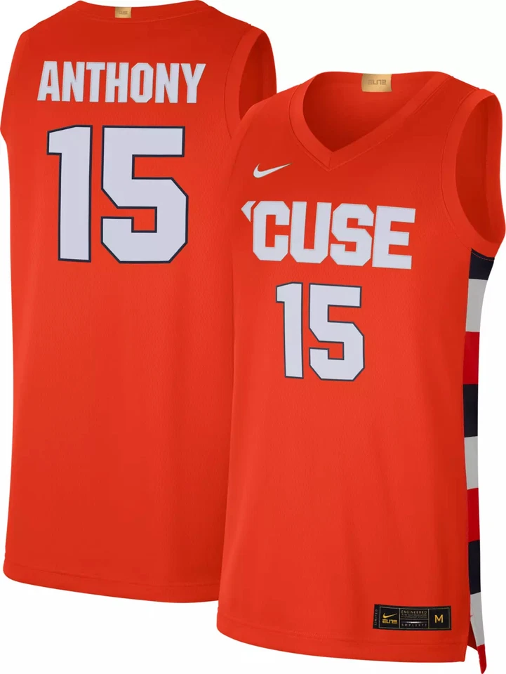 Nike Elite Syracuse Orange Carmelo Anthony Basketball Jersey Mens Sz L