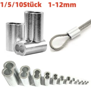 1-12mm Aluminium Kabel Crimps Schleife Aderendhülse für Drahtseil Clip Fittings - Bild 1 von 16
