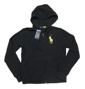 Polo Ralph Lauren Women's Black Gold Big Pony Fleece Lined Full Zip Hoodie - Picture 1 of 3