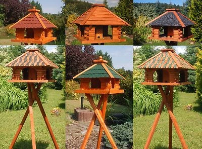 Vogelhaus Vogelfutterhaus Futterhaus, Dachfarbe Solar und Ständer wählb. V20 XXL - Bild 1 von 4